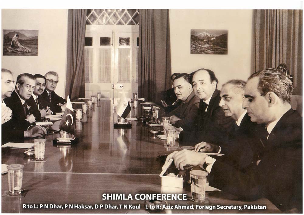 R to L: PN Dhar, PN Haksar, DP Dhar, TN Kaul at the Simla Agreement talks in June 1972.
